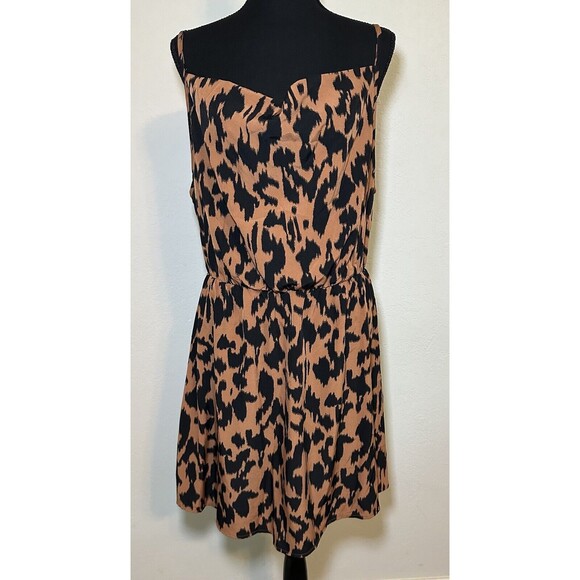 Shein Curve Plus Size Sleeveless Lightweight Brown‎ Black Sundress SIZE 0XL - Picture 1 of 2